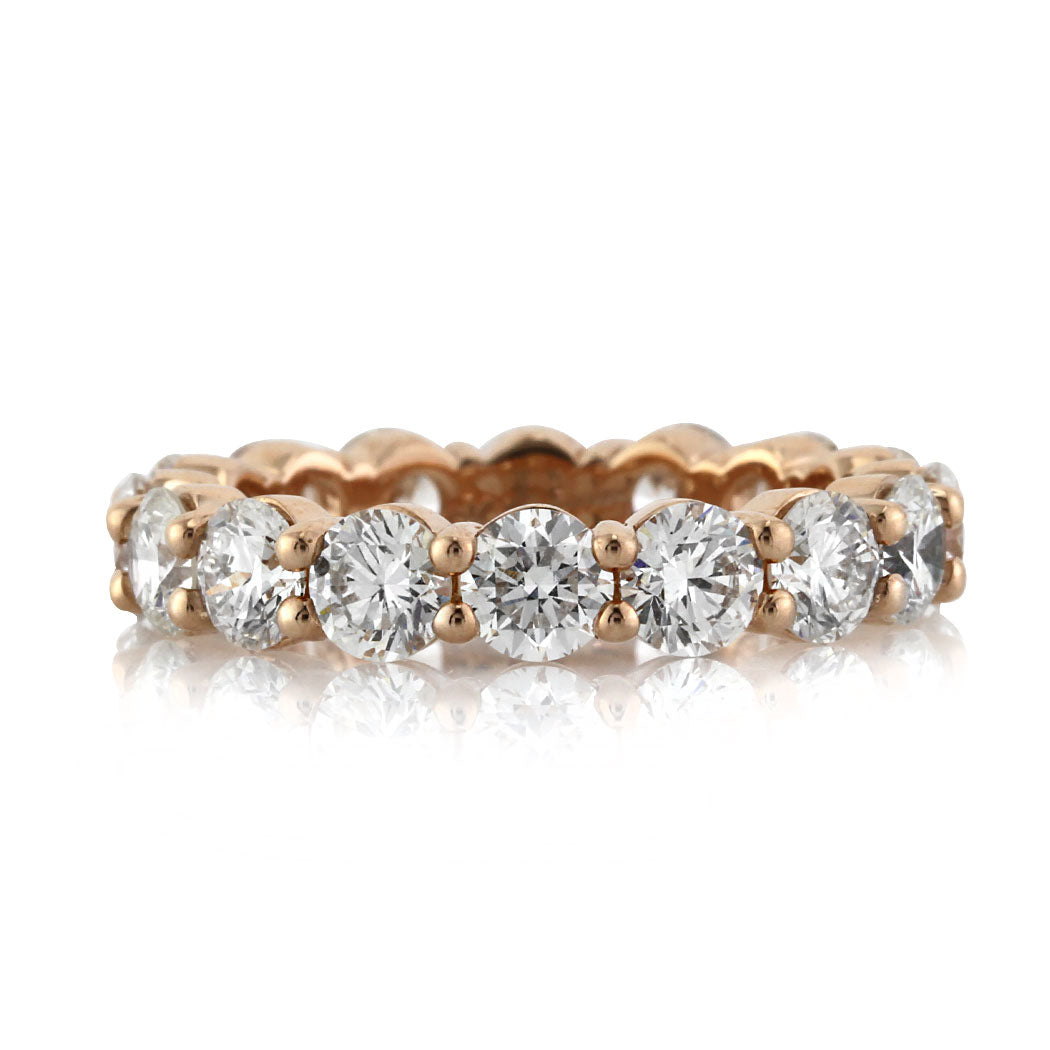 3.90ct Round Brilliant Cut Diamond Eternity Band in 18k Rose Gold