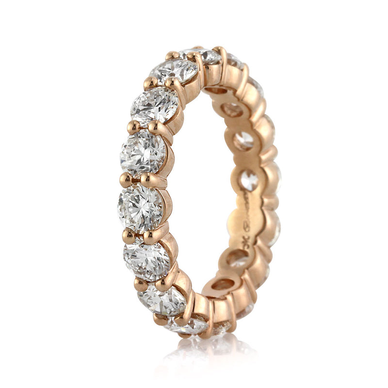 3.90ct Round Brilliant Cut Diamond Eternity Band in 18k Rose Gold