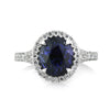 3.19ct Oval Cut Sapphire and Diamond Engagement Ring
