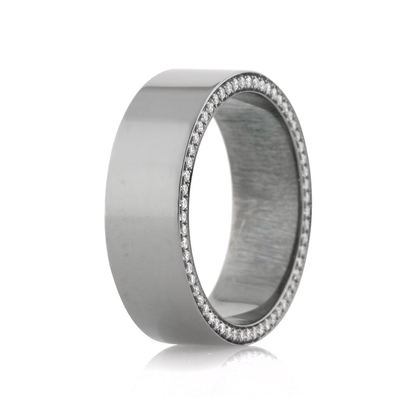 Men's 0.65ct Round Brilliant Cut Diamond Wedding Band in 14k Black Gold 7.0mm