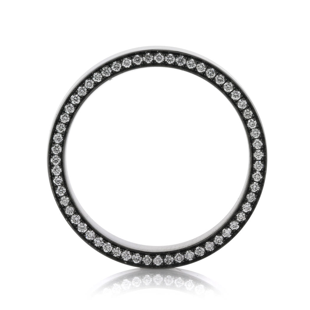 Men's 0.65ct Round Brilliant Cut Diamond Wedding Band in 14k Black Gold 7mm