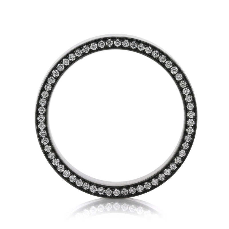 Men's 0.65ct Round Brilliant Cut Diamond Wedding Band in 14k Black Gold 7mm