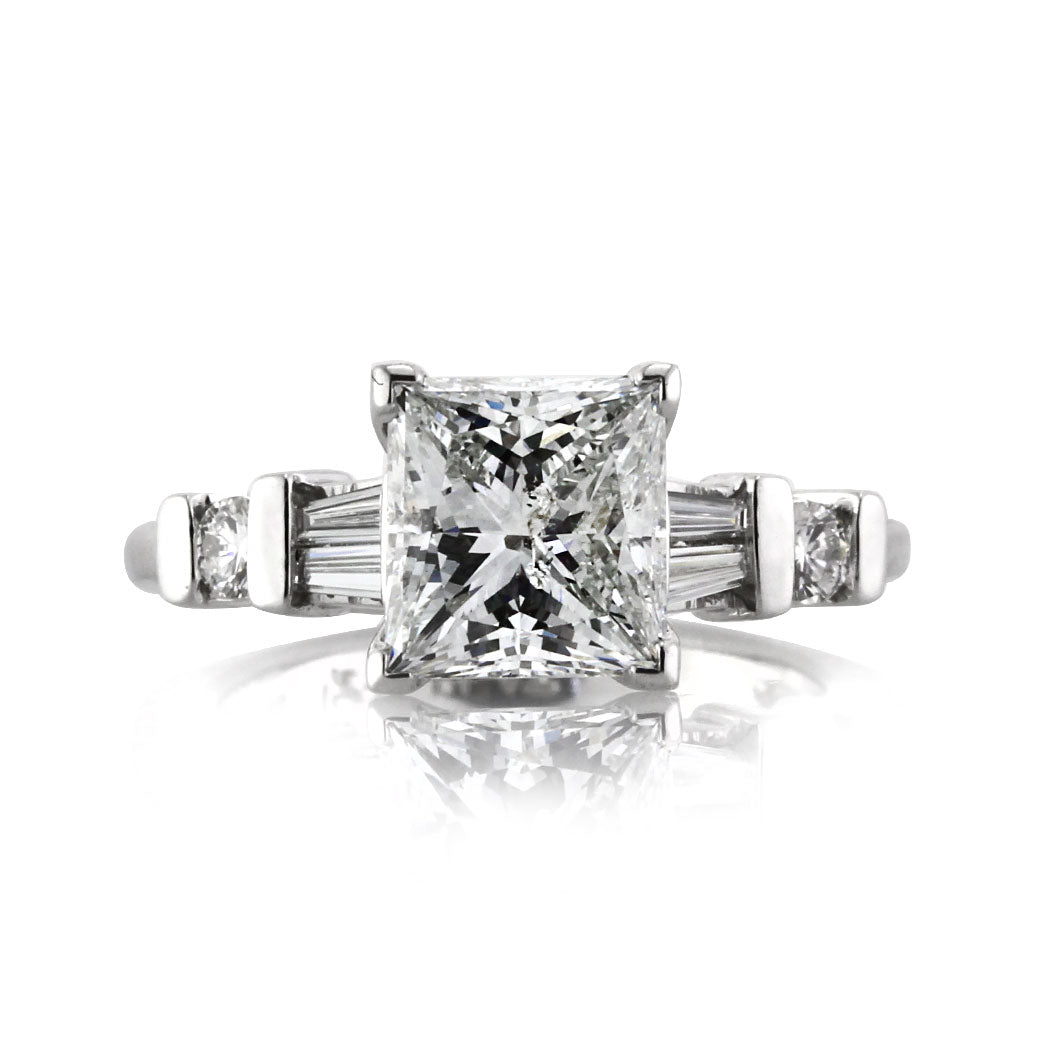 2.42ct Princess Cut Diamond Engagement Ring