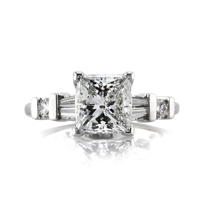 2.42ct Princess Cut Diamond Engagement Ring