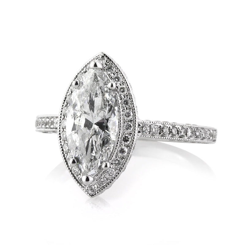 3.01ct Marquise Cut Diamond Engagement Ring