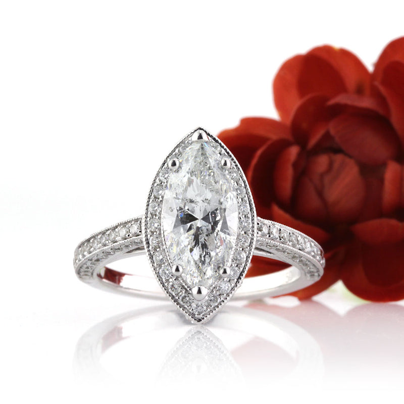 3.01ct Marquise Cut Diamond Engagement Ring