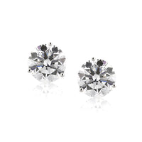 6.01ct Round Brilliant Cut Diamond Stud Earrings in Platinum