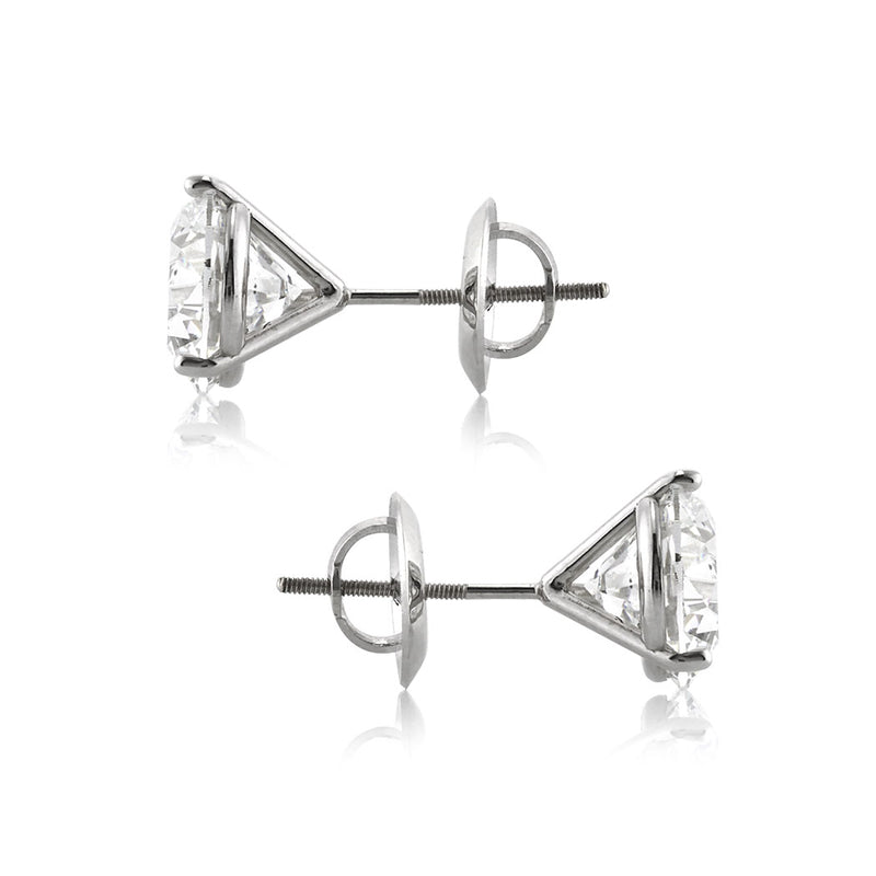 6.01ct Round Brilliant Cut Diamond Stud Earrings in Platinum