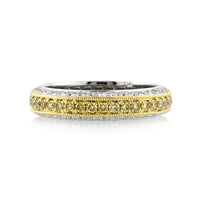 1.50ct Fancy Yellow Round Brilliant Cut Diamond Wedding Band