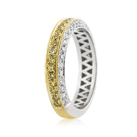 1.50ct Fancy Yellow Round Brilliant Cut Diamond Wedding Band