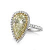 4.39ct Fancy Light Yellow Pear Shaped Diamond Engagement Ring