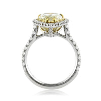 4.39ct Fancy Light Yellow Pear Shaped Diamond Engagement Ring