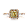1.69ct Fancy Intense Yellow Radiant Cut Diamond Engagement Ring