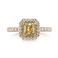 1.69ct Fancy Intense Yellow Radiant Cut Diamond Engagement Ring