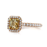 1.69ct Fancy Intense Yellow Radiant Cut Diamond Engagement Ring
