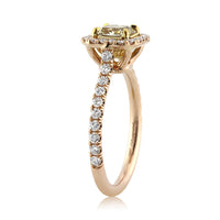 1.69ct Fancy Intense Yellow Radiant Cut Diamond Engagement Ring