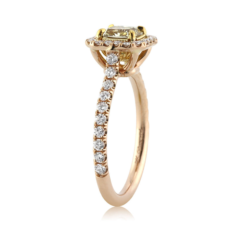 1.69ct Fancy Intense Yellow Radiant Cut Diamond Engagement Ring