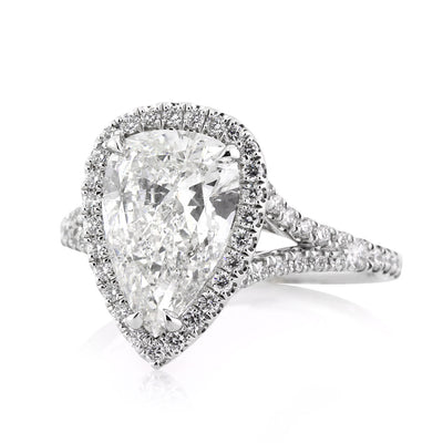 3.11ct Pear Shaped Diamond Engagement Ring