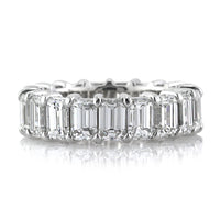 7.80ct Emerald Cut Diamond Eternity Band in Platinum