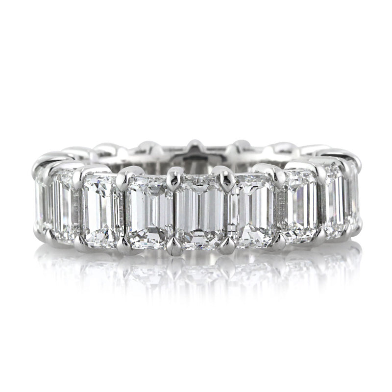 7.80ct Emerald Cut Diamond Eternity Band in Platinum