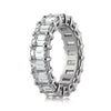 7.80ct Emerald Cut Diamond Eternity Band in Platinum