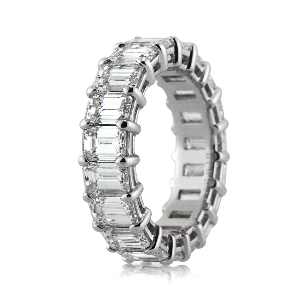 7.80ct Emerald Cut Diamond Eternity Band in Platinum