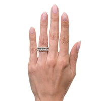 7.80ct Emerald Cut Diamond Eternity Band in Platinum