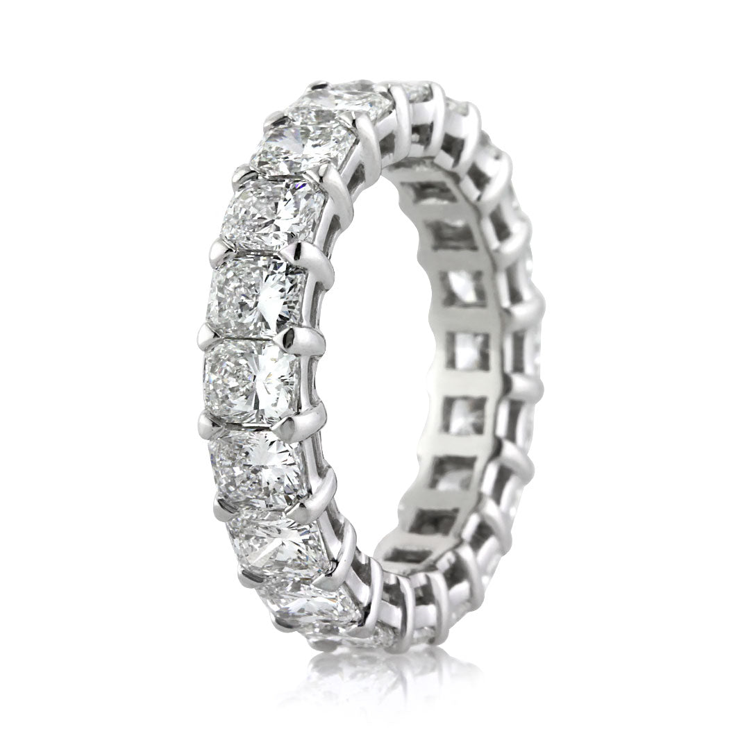 5.25ct Radiant Cut Diamond Eternity Band in 18k White Gold
