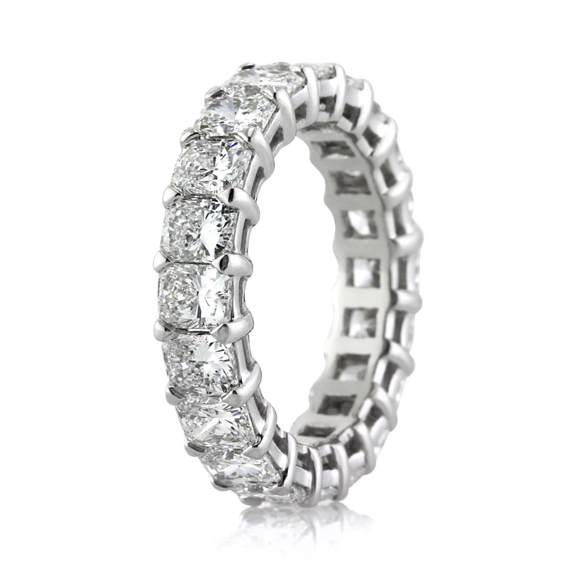 5.25ct Radiant Cut Diamond Eternity Band in 18k White Gold