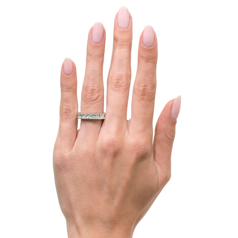 5.25ct Radiant Cut Diamond Eternity Band in 18k White Gold