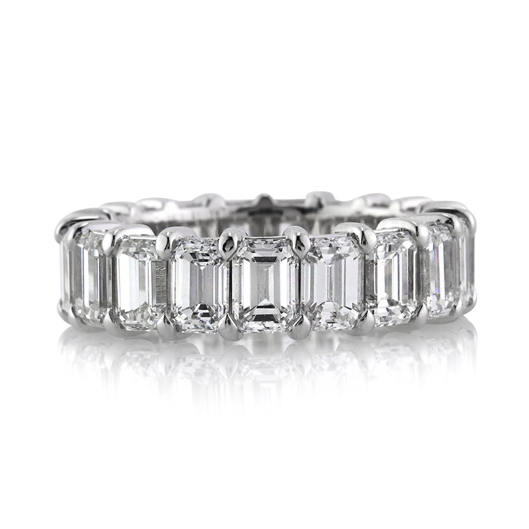6.20ct Emerald Cut Diamond Eternity Band in Platinum