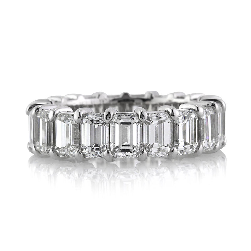 6.20ct Emerald Cut Diamond Eternity Band in Platinum
