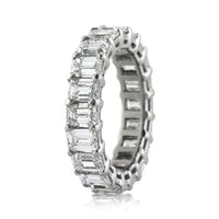 6.20ct Emerald Cut Diamond Eternity Band in Platinum