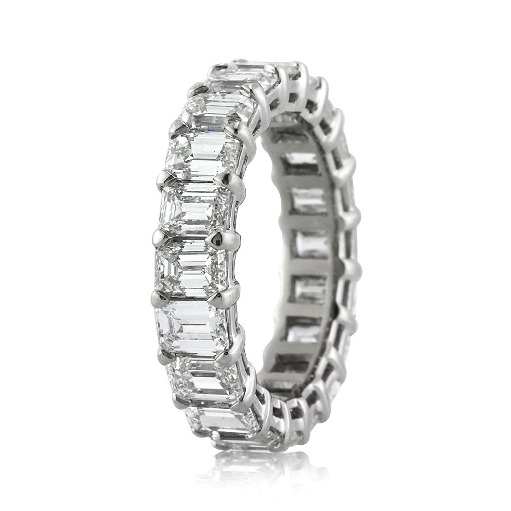 6.20ct Emerald Cut Diamond Eternity Band in Platinum