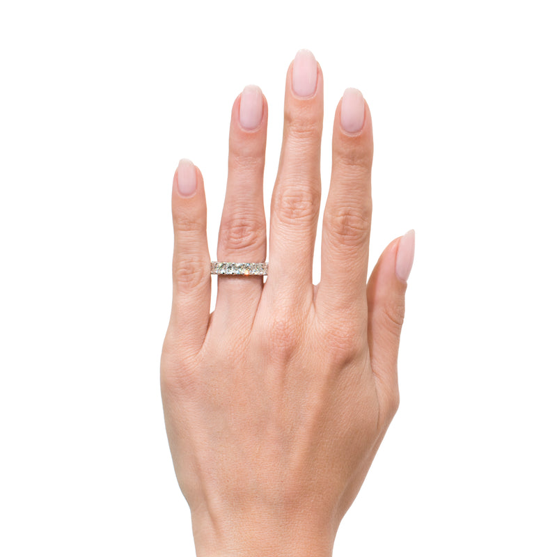 6.20ct Radiant Cut Diamond Eternity Band in 18k White Gold
