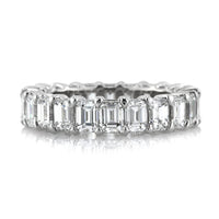 5.35ct Emerald Cut Diamond Eternity Band in 18k White Gold