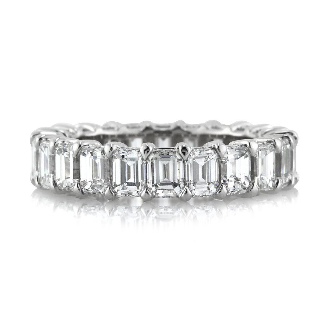 5.35ct Emerald Cut Diamond Eternity Band in 18k White Gold