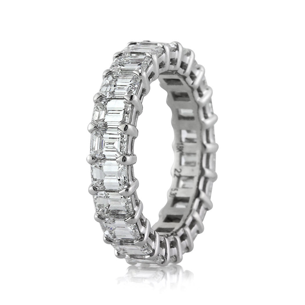 5.35ct Emerald Cut Diamond Eternity Band in 18k White Gold