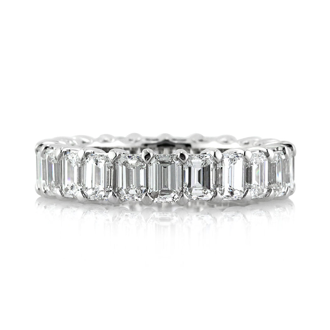 4.75ct Emerald Cut Diamond Eternity Band in 18k White Gold