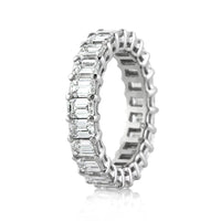 4.75ct Emerald Cut Diamond Eternity Band in 18k White Gold
