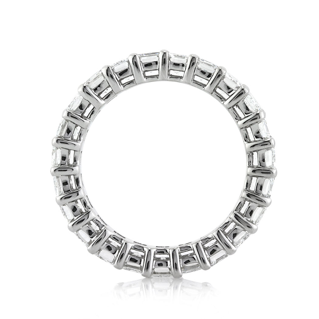 4.75ct Emerald Cut Diamond Eternity Band in 18k White Gold