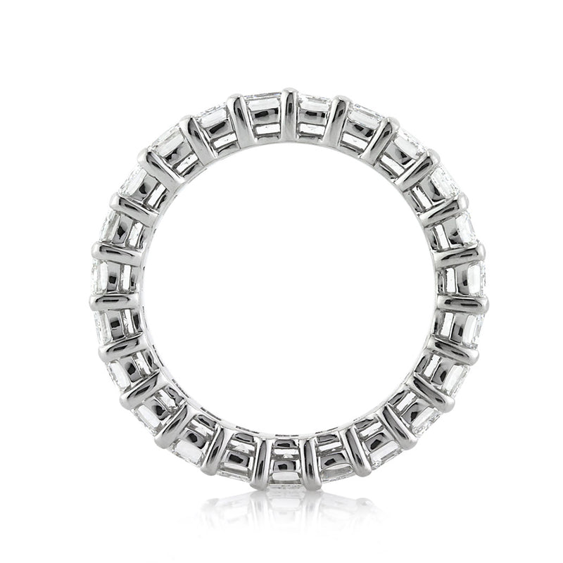 4.75ct Emerald Cut Diamond Eternity Band in 18k White Gold
