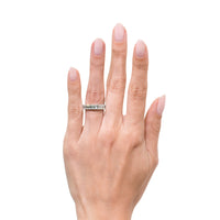 4.75ct Emerald Cut Diamond Eternity Band in 18k White Gold