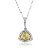 1.36ct Fancy Light Yellow Trillion Cut Diamond Pendant