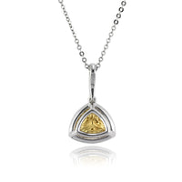 1.36ct Fancy Light Yellow Trillion Cut Diamond Pendant
