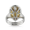 6.58ct Fancy Light Yellow Pear Shaped Diamond Engagement Ring