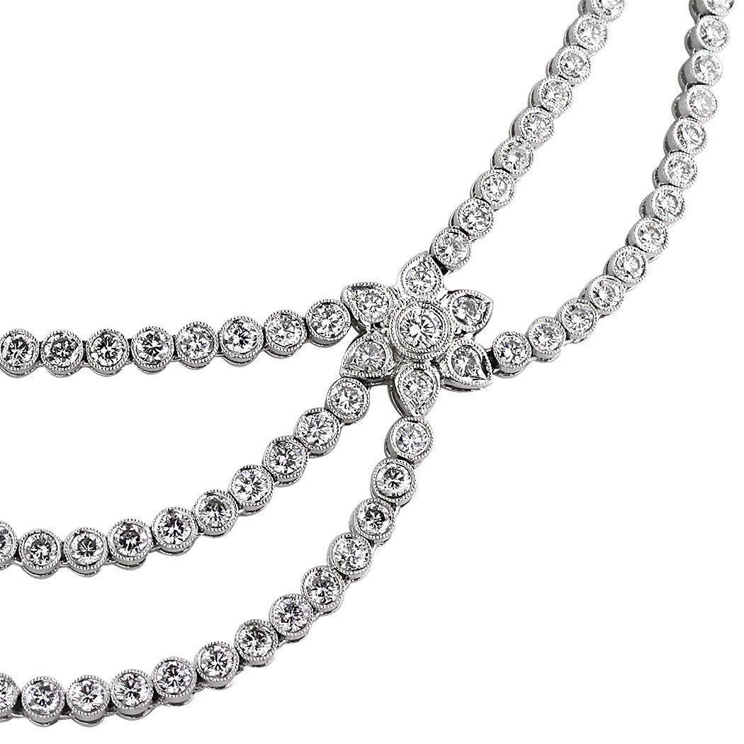 15.27ct Round Brilliant Cut Diamond Necklace in Platinum in 17'