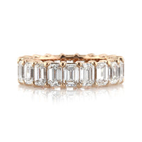 6.30ct Emerald Cut Diamond Eternity Band in 18k Rose Gold