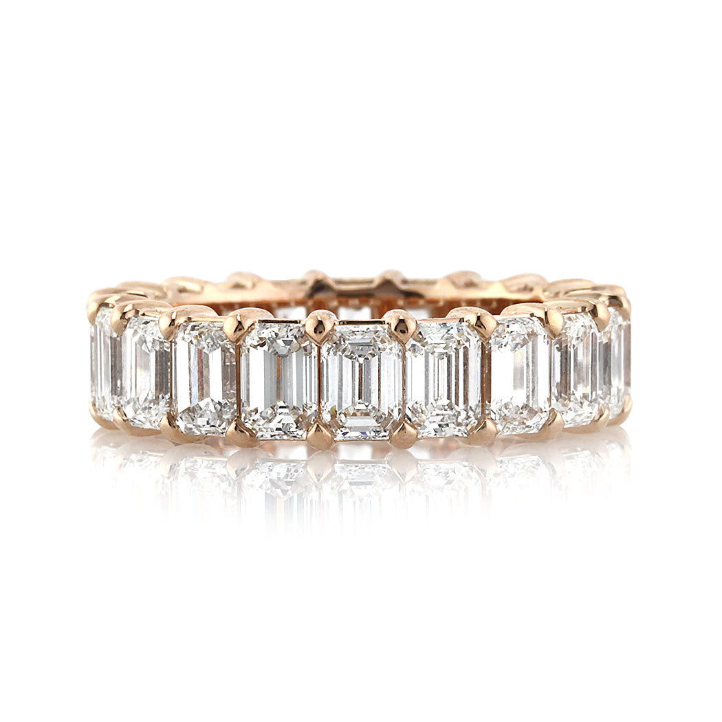6.30ct Emerald Cut Diamond Eternity Band in 18k Rose Gold