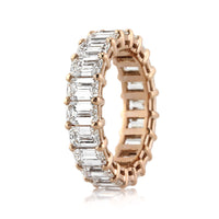 6.30ct Emerald Cut Diamond Eternity Band in 18k Rose Gold